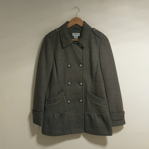 Vintage Charcoal Grey Double Breasted Peacoat - Picture 1 of 7